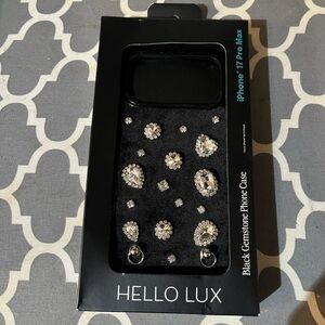 Black Gemstone Phone Case for iPhone 17 Pro Max